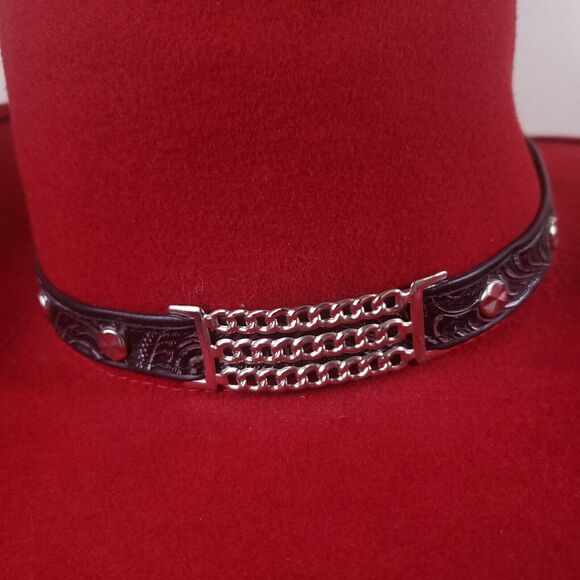 Vintage Little Joe Wool Cowboy Hat Red Made in USA WPL 5923 Size Medium - Picture 4 of 12